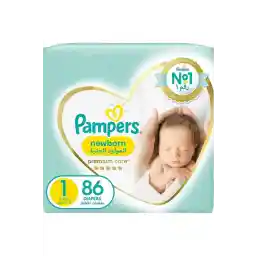 Pampers Premium Care Diapers, Size 1, Newborn, 2-5 kg, Jumbo Pack, 86 ct