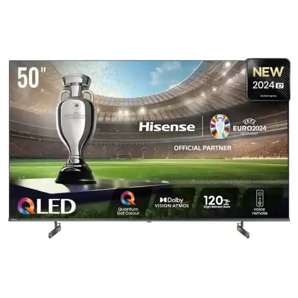 Hisense 50 inch QLED Smart TV E7N-Quantum Dot Colour, AI Picture, Dolby Vision, Dolby Atmos, Share to TV, Voice Control, Filmmaker Mode, Youtube, Netflix, Disney+ and Shahid, 50E7N (2024 UAE Version)