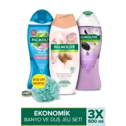 Palmolive Massage 500 ml+ Palmolive Natural Almond + PO Moments 500 ml