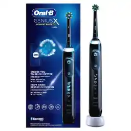 Oral-B Genius X Electric Toothbrush, 6 Cleaning Modes for Dental Care, Artificial Intelligence and Bluetooth App, Gift for Men / Women, Designed by Braun, Black