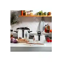 Schafer Optima Pressure Cooker Set 4+6,5 Lt-Black/Grey