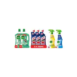 Dettol PineFloor Cleaner+Harpic Toilet Cleaner+All Purpose&Kitchen Cleaner
