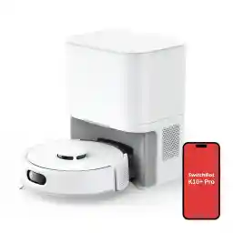 Super Small SwitchBot K10+Pro Robot Vacuum Cleaner, High Precision Mapping - 3000pa Strong Suction Water Wipe, 30 Disposable Cleaning Sheets Included, Prohibited Areas, Quiet Design, Remote Control,