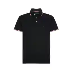 Tommy Hilfiger Men's Brand Logo Organic Cotton Polo Collar Short Sleeve Suitable for Daily Use Stylish Looking Black