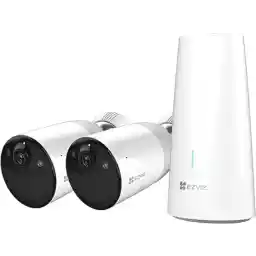 EZVZ 2MP/4MP 12900mAh Compatible with Solar Panel-C/D Can only be Used with Base, 2 CAMERA 1 BASE STATION