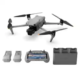DJI Air 3 Drone Fly More Combo with Screen-Equipped DJI RC 2 Transmitter, Remote ID, 4K HDR, Dual Camera: Med. Telephoto/Wide Angle, Flight Time: 46 min., 48 MP, Transmits O4 Video, Extra Battery x2