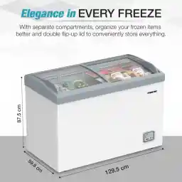 فريزر نيكاي 380 لتر بباب زجاجي - NCF380Gl ، ضمان لمدة عام