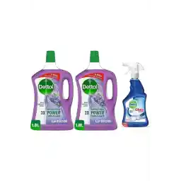 Dettol Lavender Power Floor Cleaner 1.8LTwinpack+Dettol Sparkling Shine Glass Cleaner Spray 500ml