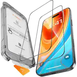 TORRAS iPhone 15 Glass Film, Anti-Fingerprint, Extra Fine Black Edge, Over 9H, Easy Installation, Bubble Free, Aerospace Material, 2 Piece Set, 6.1 Inches, Protective Film for iPhone 15, GlassGo Ultra