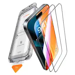 TORRAS 2024 Smartphone Film, Special Glass Film, Full Protection, Reinforced Ultra Fine Black Edge, Over 9H, Easy to Apply, Smooth, Bubbleless, Set of 2, 6.3 Inches, For Professionals, GlassGo