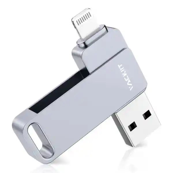 Vackiit Apple MFi-Certified USB Flash Memory, Built-in Lightning Connector, External, Sufficient Capacity, For Various iPhone Models/iPad/iPad Air/iPod, Win/Mac (512 GB, Pink)