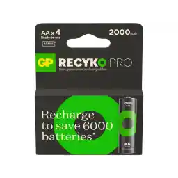 GP Batteries ReCyko Pro AA Kalem Ni-Mh Şarjlı Pil, 1.2 Volt, 4'lü Kart