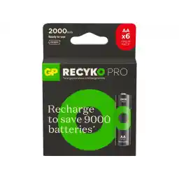 GP Batteries ReCyko Pro AA Kalem Ni-Mh Şarjlı Pil, 1.2 Volt, 6'lı Kart