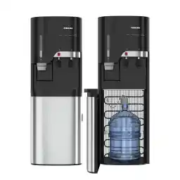 Nikai Bottom Loading Water Dispenser - 2-Tap, Stainless Steel Tanks, Child Lock, Cup Holder - NWD5000BSS, Steel/Black2 years warranty
