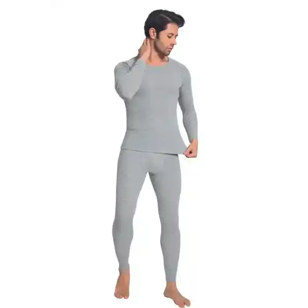 Tolin Men's Thermal Underwear Set Gray Melange 8190