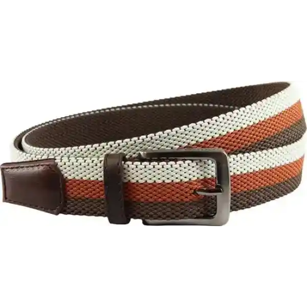 Landley Elastische Geweven Stretch Riem – Rekbaar Elastiek – Dames / Heren / Unisex – 3 Kleuren – Bruin/Cognac/Beige - Lengte totaal 140 cm / Riemmaat 125
