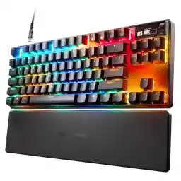 SteelSeries Rapid Trigger Gaming Keyboard with Numeric Keypadless Wired English Sequence OmniPoint Switch with OLED Display Apex Pro TKL (2023) US 64856 Black