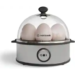 NutriCook Rapid Egg Cooker: 7 Egg Capacity Electric Egg Cooker for Boiled Eggs, Poached Eggs, Scrambled Eggs, or Omelettes with Auto Shut Off Feature - Silver