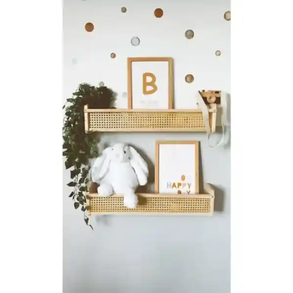 babyroomstore Ahşap Hazeran Duvar Rafı Çocuk Odası Montessori Kitaplık Raf (1ADET)