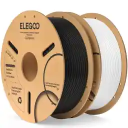 ELEGOO PLA Filament 1.75mm 3D Printer Filament Dimensional Accuracy ±0.02mm Compatible with Most FDM Printers (1KG/Spool 2.2lbs) Black & White