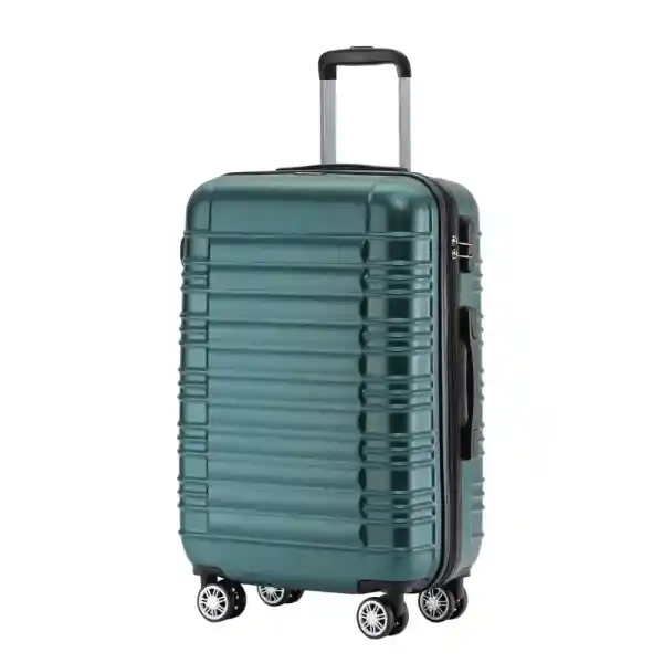 BEIBYE Zwillingsrollen Reisekoffer Koffer Trolleys Hartschale M-L-XL-Set (Dunkelgrün, L)