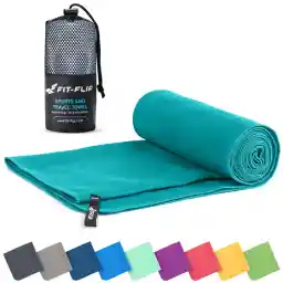Fit-Flip Microfibre Towel, Compact, Ideal as a Sports Towel, Travel Towel, Beach Towel, Quick-Drying and Lightweight, Large Bath Towel, Sports, Fitness, Sauna