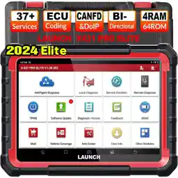 LAUNCH X431 PRO Elite OBD2 Diagnostic Device, ECU Online Coding & Bi-Directional, Full System Diagnostics, 37+ Service Functions, CANFD&DOIP, FCA, 2024 Model