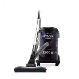 HITACHI Drum Vacuum Cleaner 2200 Watts, 21L Tank Dust Capacity, Aero Power Brush to Clean Efficiently, Metal Pipe, Dusting Brush & Crevice Nozzle, Washable Filter, Best for Home & Office, CV965NBLGCM