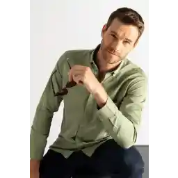 Tudors Classic Fit Long Sleeve Buttoned Collar Cotton Easy Iron Oxford Plain Men's Shirt