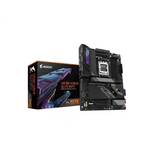 GIGABYTE X870E AORUS ELITE WIFI7 AM5 LGA 1718, ATX, DDR5, 4x M.2, PCIe 5.0, USB4, Wi-Fi 7, 2.5GbE LAN, EZ-Latch, 5-Year Warranty