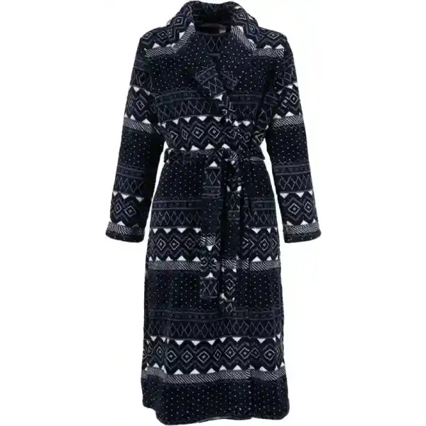 Dames badjas met Noorse print - Pastunette badjas van hoogwaardig fleece - luxe badjas voor dames - maat 52