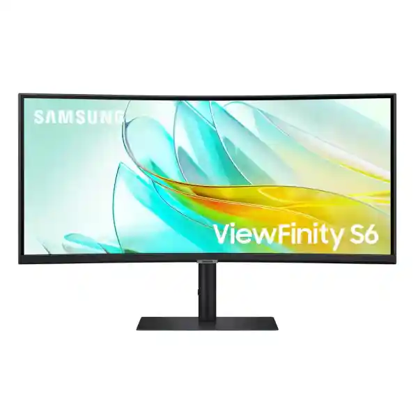 Samsung ViewFinity S65UC Curved Monitor 34 Inch with Speakers, Screen with VA Panel, 3440 x 1440 Pixels, Refresh Rate 100 Hz, Response Time 5 ms, 90 W Charging via USB-C, Pivot