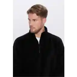 Tudors Unisex Standart Fit Rahat Kesim Tüylenme Yapmayan Soğuk Geçirmez Siyah Dik Yaka Polar Sweatshirt