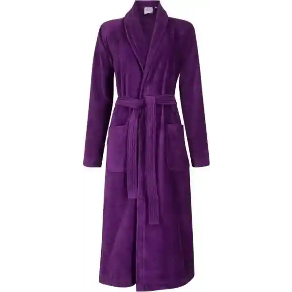 Dames badjas paars - sauna badjas velours katoen - paarse badjas sjaalkraag - Badrock - maat 2XL