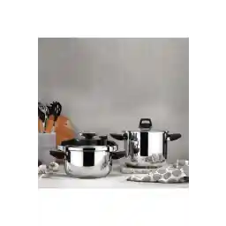 Schafer Compact Double Pressure Cooker Set 6.5 4 Liters 4 Pieces