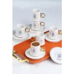 ACAR Wild Rose Set of 6 Porcelain Coffee Cups 11825