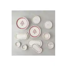 English Home Pink Ceramic Breakfast Set for 6 People - 32 Pieces