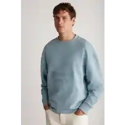 GRIMELANGE Drago Men's Oversize Fit Piece Front Embroidered Round Collar Sweatshirt