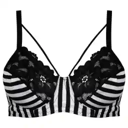 سوتین زنانه ماییلدا مدل فنردار راه راه هارنس دار کد 4778