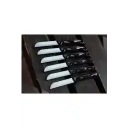 Solingen 6 Pieces Black Fruit and Vegetable Knives - Serrated Holes