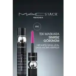 Mac Mac stack Maskara Mega Fırça 8ml - Kıvırma, Uzunluk ve Hacim Etkili Maskara
