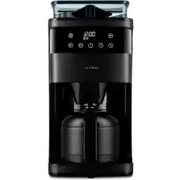 MEDION koffiezetapparaat met molen en thermoskan (1 liter, max. 8 kopjes, 8 maalinstellingen, max. 1000 watt, timer, LED-display, druppelstop, permanent filter, MD19911)