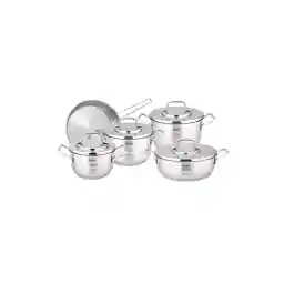 Astra 9-Piece Astra Premium Cookware Set - 18/10 - Stainless Steel -3Deep Pots -1Low Pot -1Frypan