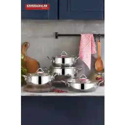 Kahramanlar Elit Prime Silver 8 Parça Çelik Tencere Seti 8000