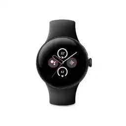 Google Pixel Watch 2 - The Best Fitbit: Heart Rate Monitor, Stress Management, Security Functions - Android - Aluminium Case in Matte Black - Obsidian Sports Band - WiFi