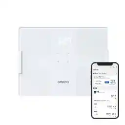 Omron Body Weight Composition Meter, Body Composition Meter, Body Scan, White, Smartphone, Data Transfer, Automatic Recognition, Just Ride and Start Measuring, Visceral Fat Level, Body Fat Percentage,