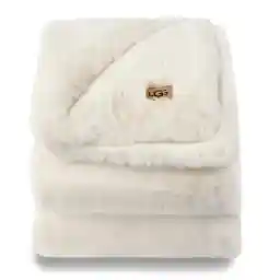 UGG Plush Faux Fur Throw Blanket Reversible Medium Weight Luxury Soft Throw Blankets for Bed or Chair, Hypoallergenic, Machine Washable, Home Decor, 50-inch x 70-inch, White Snow (Euphoria)
