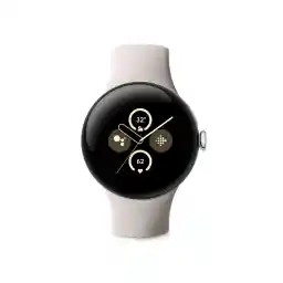 Google Pixel Watch 2 - The Best Fitbit: Heart Rate Monitor, Stress Management, Security Functions - Android - Polished Silver Aluminium Case - Sports Band in Porcelain - WiFi