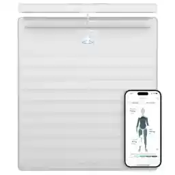 WITHINGS Body Scan - Connected WiFi Scales to Improve Your Health, BIA Personal Scale, Body Composition Analysis, Body Fat, Muscle Mass, Water Percentage, Electrocardiogram, White