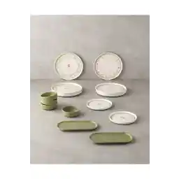 English Home Green Fiesta Ceramic Breakfast Set - 14-piece, 6-seater